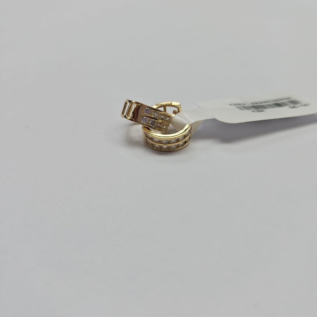 ARETES HUGGIES C CIRCONIAS 14K 1.8 GR (NUEVO)