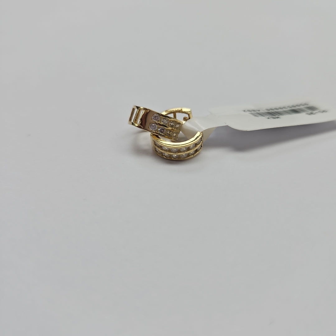 ARETES HUGGIES C CIRCONIAS 14K 1.8 GR (NUEVO)