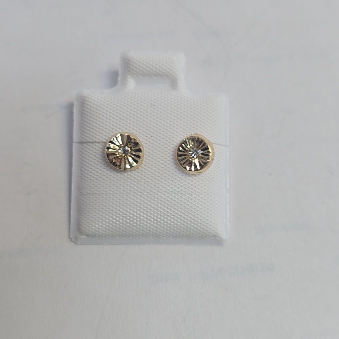 BROQUELES BROQUEL FIG BOTON C CIRCONIA 14K 0.2916 GR (NUEVO)