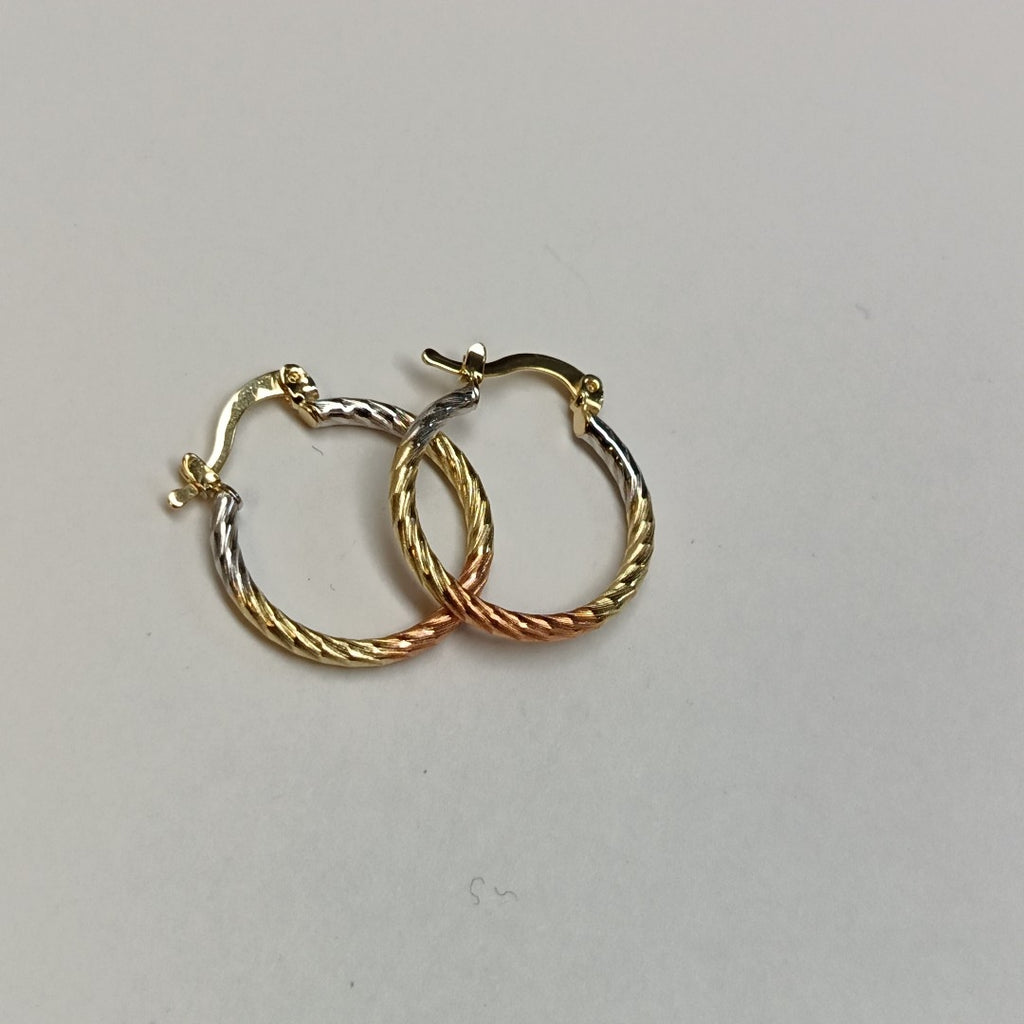 ARETES TEJIDO ARRACADAS TZL COMBINADAS 14K 1.8 GR (NUEVO)
