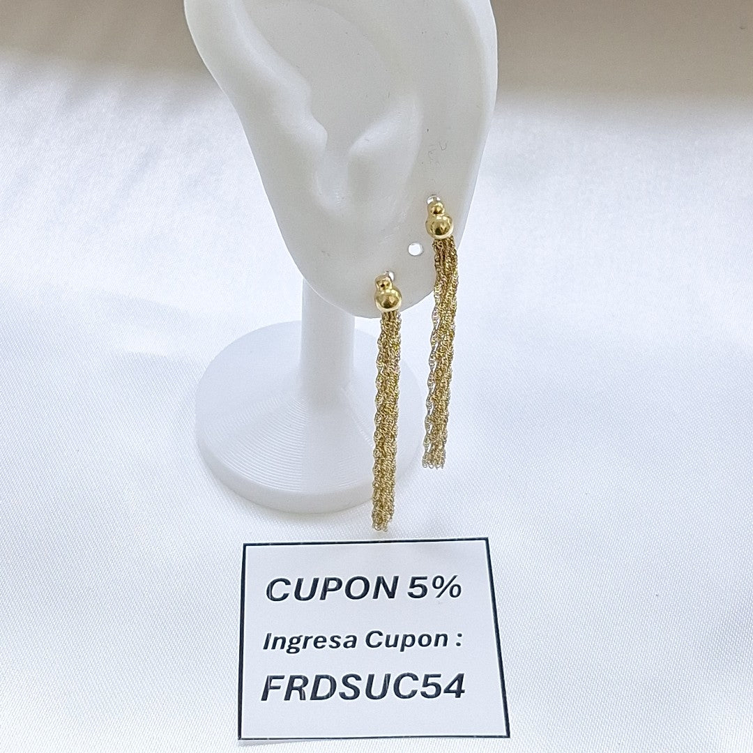 BROQUELES PAR ORO 14 K 2,30 GRMS (SEMINUEVO)