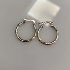 ARETES TEJIDO ARRACADAS TZL COMBINADAS 14K 1.7 GR (NUEVO)