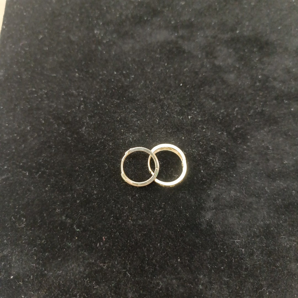 ARETES TEJIDO HUGGIES CON CIRCONIAS 14K 2.9 GR (NUEVO)