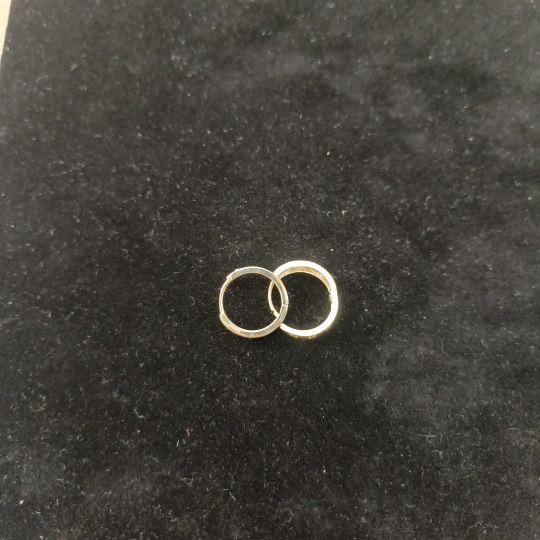 ARETES TEJIDO HUGGIES CON CIRCONIAS 14K 2.9 GR (NUEVO)