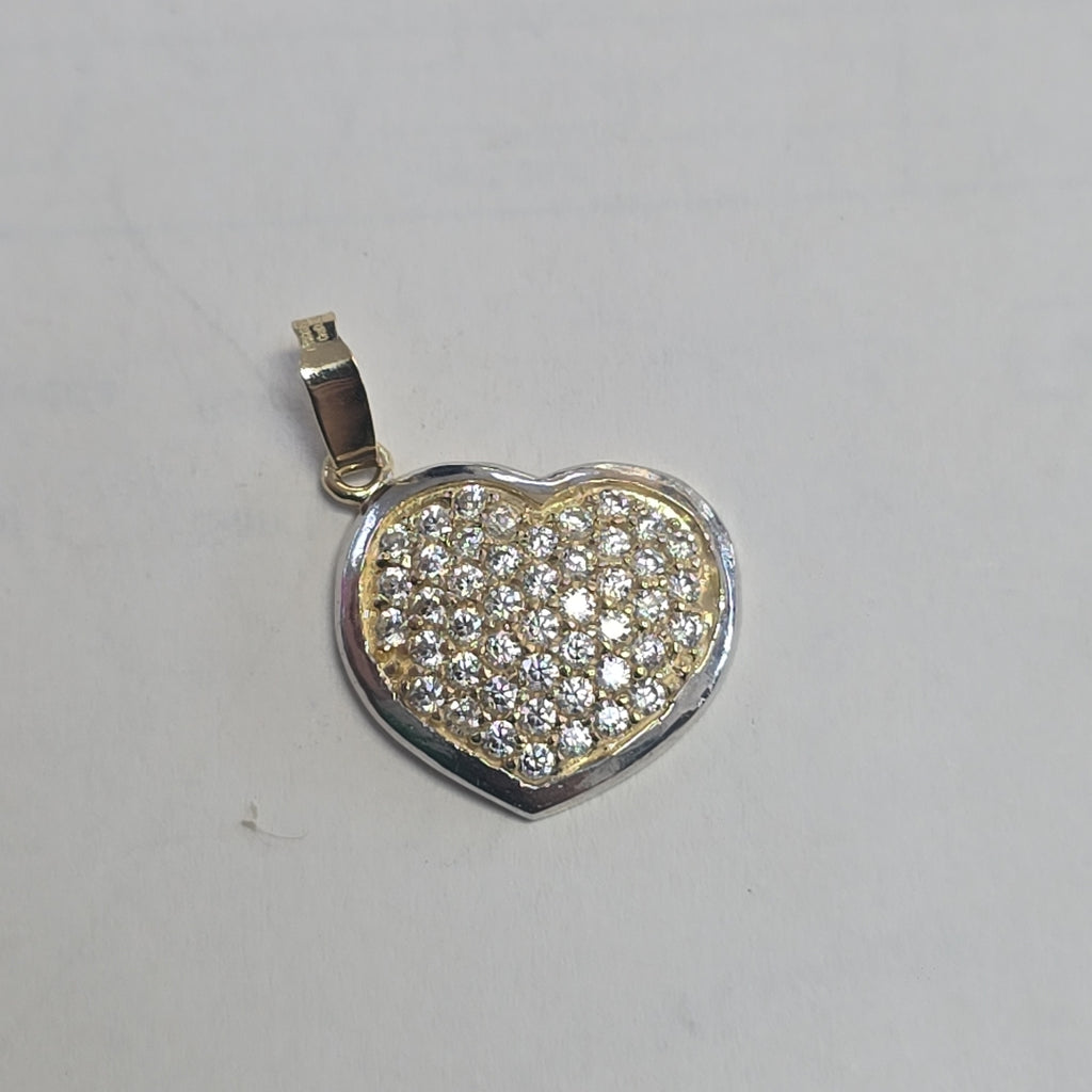 DIJE CORAZON CON CIRCONIAS 14K 1.8 GR (NUEVO)