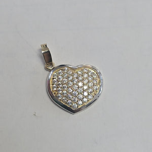 DIJE CORAZON CON CIRCONIAS 14K 1.8 GR (NUEVO)