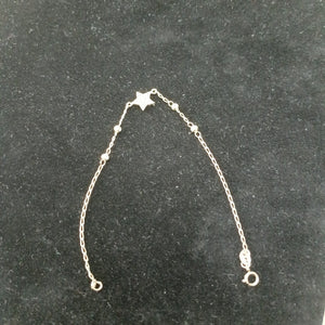 PULSERA ESPECIAL CON ESTRELLA Y CIRCONIAS 14K 18 CM 1.5 GR (NUEVO)