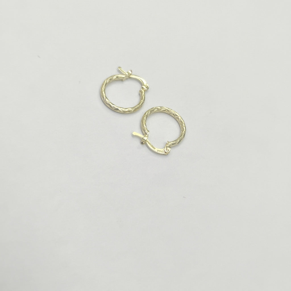 ARETES ARRACADAS TRENZADAS 14K 18 1.6 GR (NUEVO)