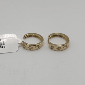 ARETES TEJIDO HUGGIES CON CIRCONIAS 14K 2.9 GR (NUEVO)