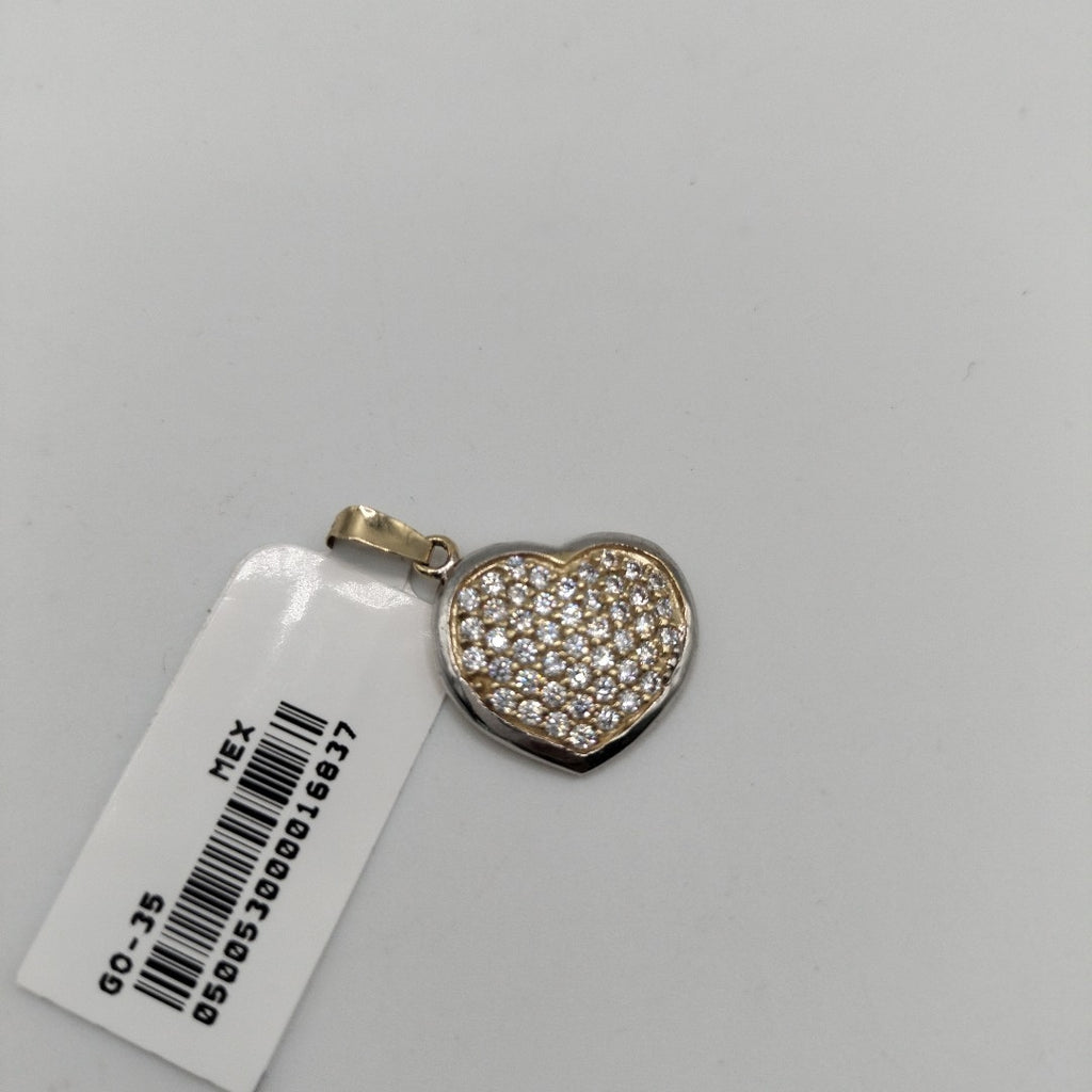 DIJE CORAZON CON CIRCONIAS 14K 1.8 GR (NUEVO)
