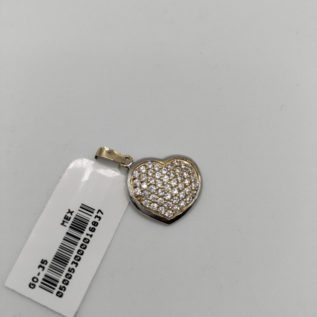 DIJE CORAZON CON CIRCONIAS 14K 1.8 GR (NUEVO)