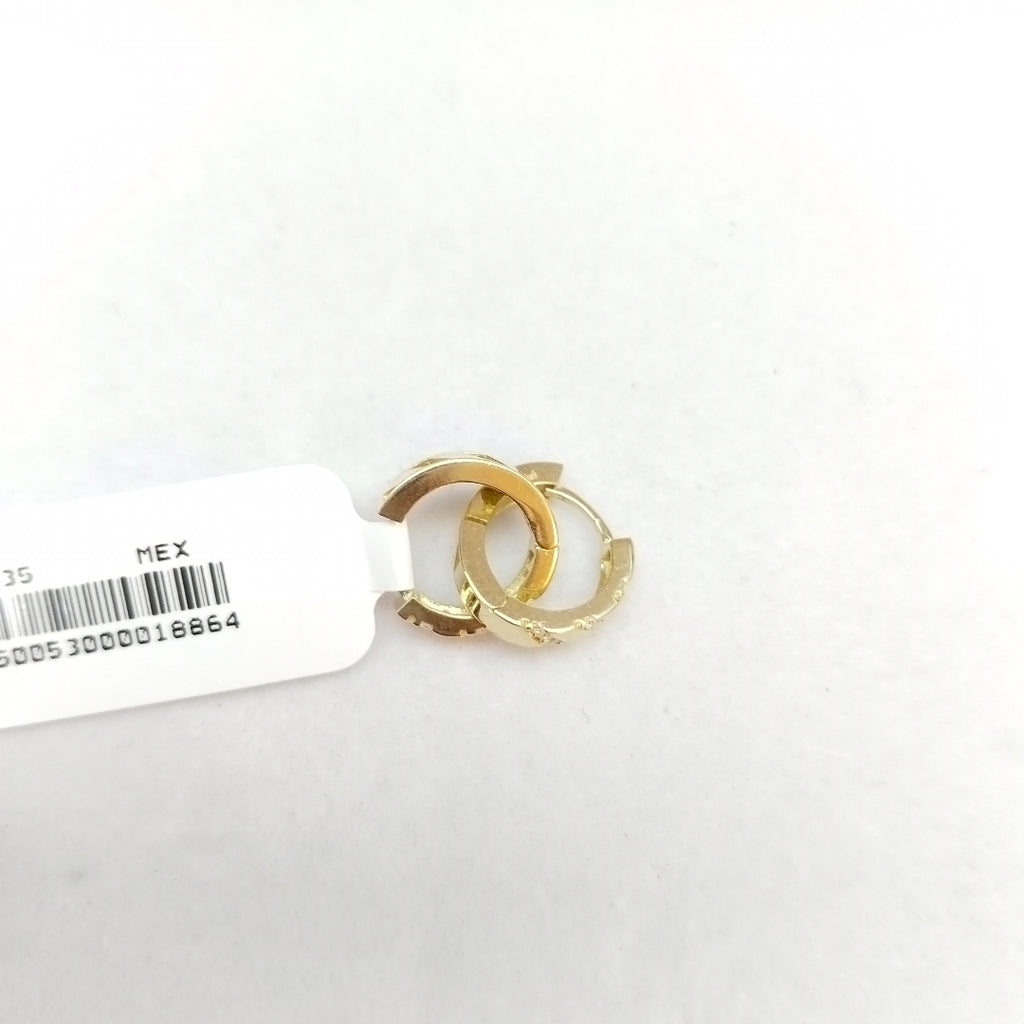 ARETES HUGGIES CON CIRCONIAS 14K 2.2 GR (NUEVO)