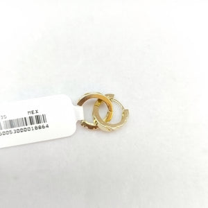 ARETES HUGGIES CON CIRCONIAS 14K 2.2 GR (NUEVO)