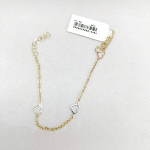 PULSERA ESPECIAL CON CORAZONES 10K 18 CM 1.2 GR (NUEVO)