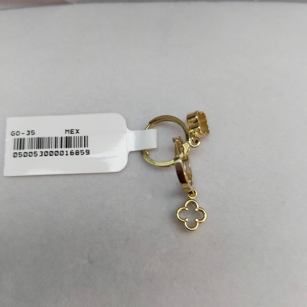 ARETES ARRACADAS CON DIJE 14K 2.4 GR (NUEVO)