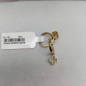 ARETES ARRACADAS CON DIJE 14K 2.4 GR (NUEVO)