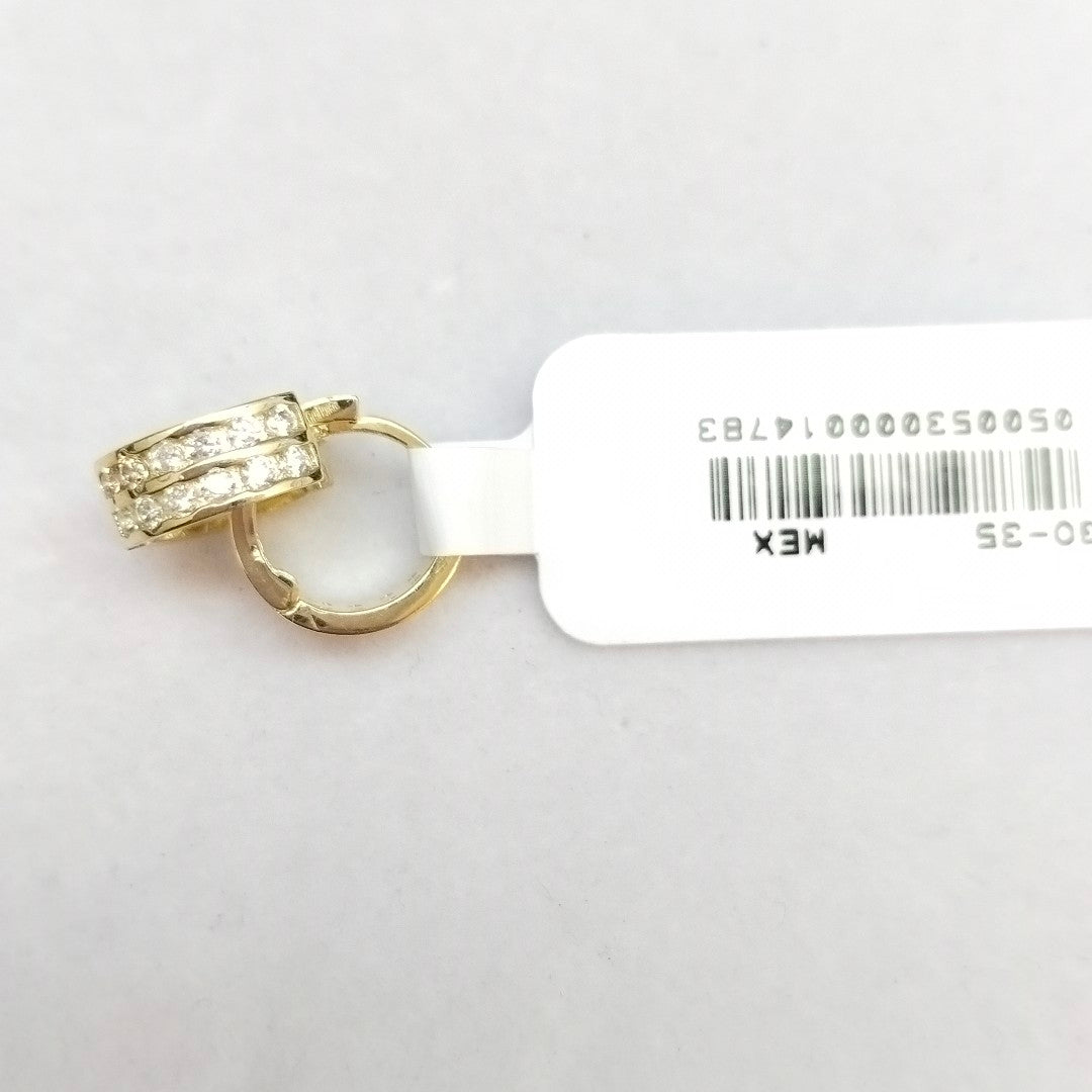 ARETES HUGGIES C CIRCONIAS 14K 1.7 GR (NUEVO)