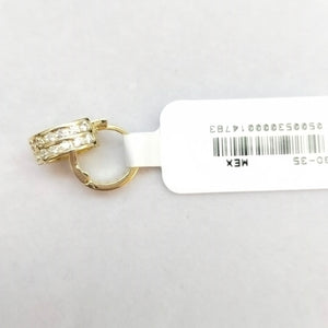 ARETES HUGGIES C CIRCONIAS 14K 1.7 GR (NUEVO)