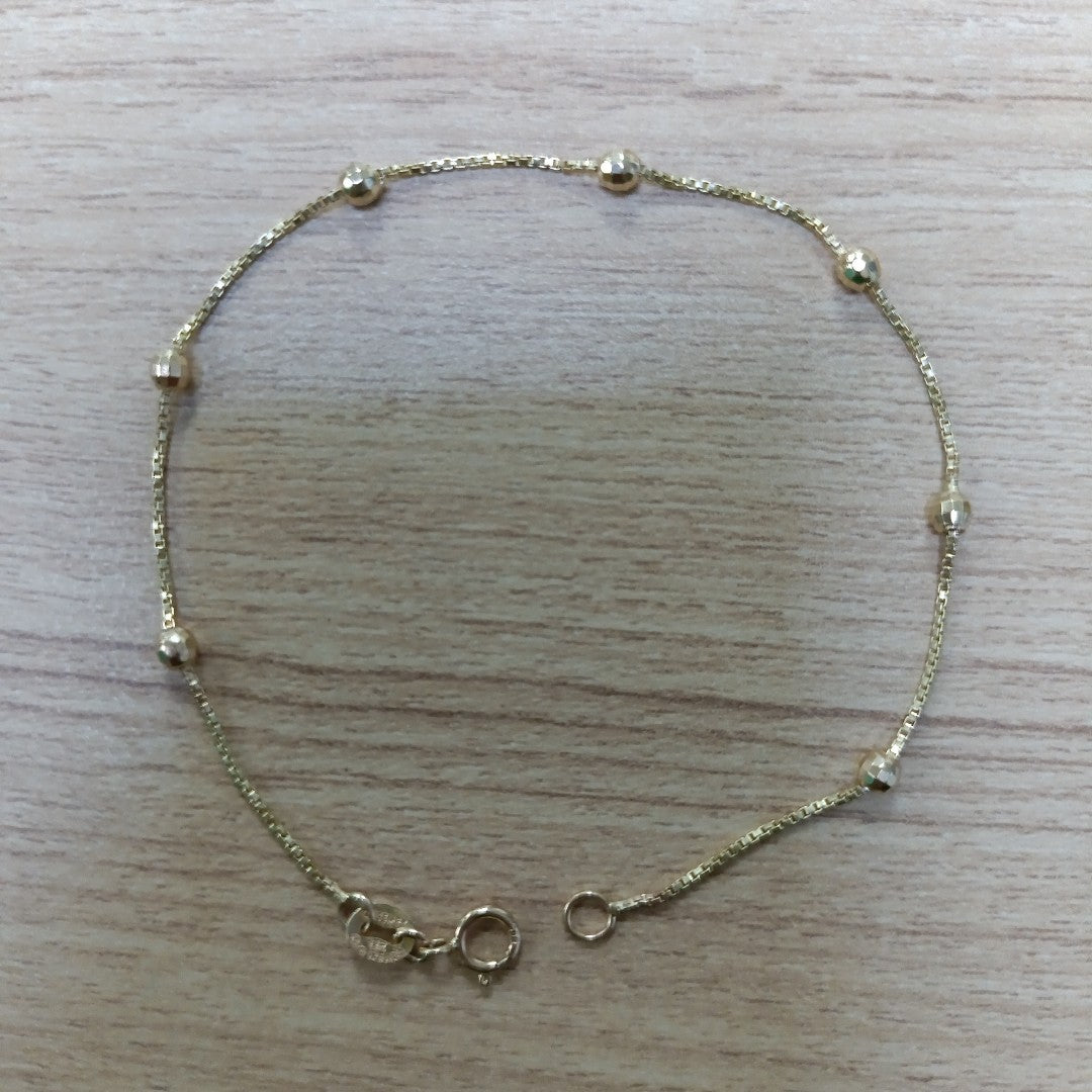 PULSERA ESPECIAL CON BOLITAS 14K 18 CM 1.4 GR (NUEVO)