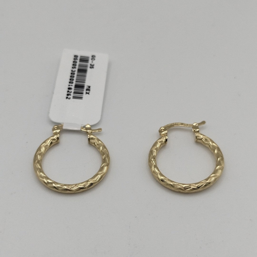 ARETES ARRACADAS LABRADAS 14K 2.1 GR (NUEVO)
