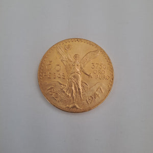 Moneda Centenario Cincuenta Pesos Oro Mexicano 21.6K