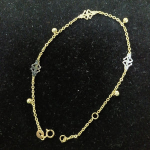 PULSERA ESPECIAL CON TREBOL 14K 18 CM 1.8 GR (NUEVO)