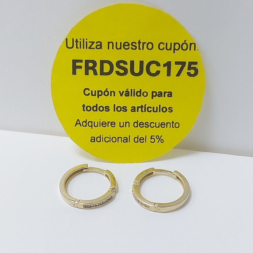 ARETES ARRACADAS LISAS 14K 2.3 GR (NUEVO)