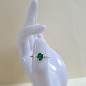 ANILLOS CON CIRCONIAS Y PIEDRA DE COLOR 14K TALLA 9 1.2 GR (NUEVO)