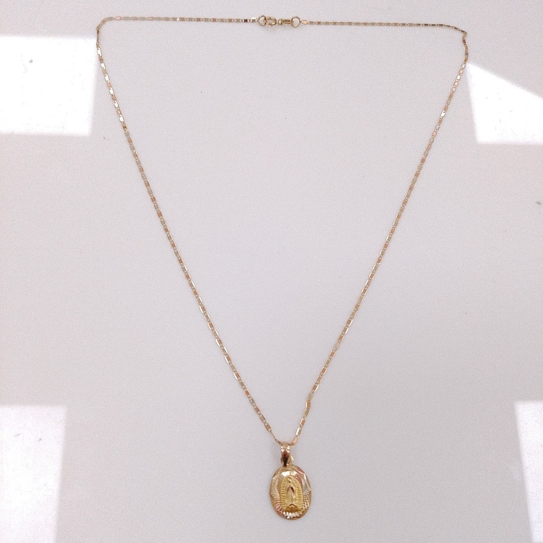 CADENA,MEDALLA RELIGIOSA ORO COMBINADO 10 K 1,60 GRMS (SEMINUEVO)