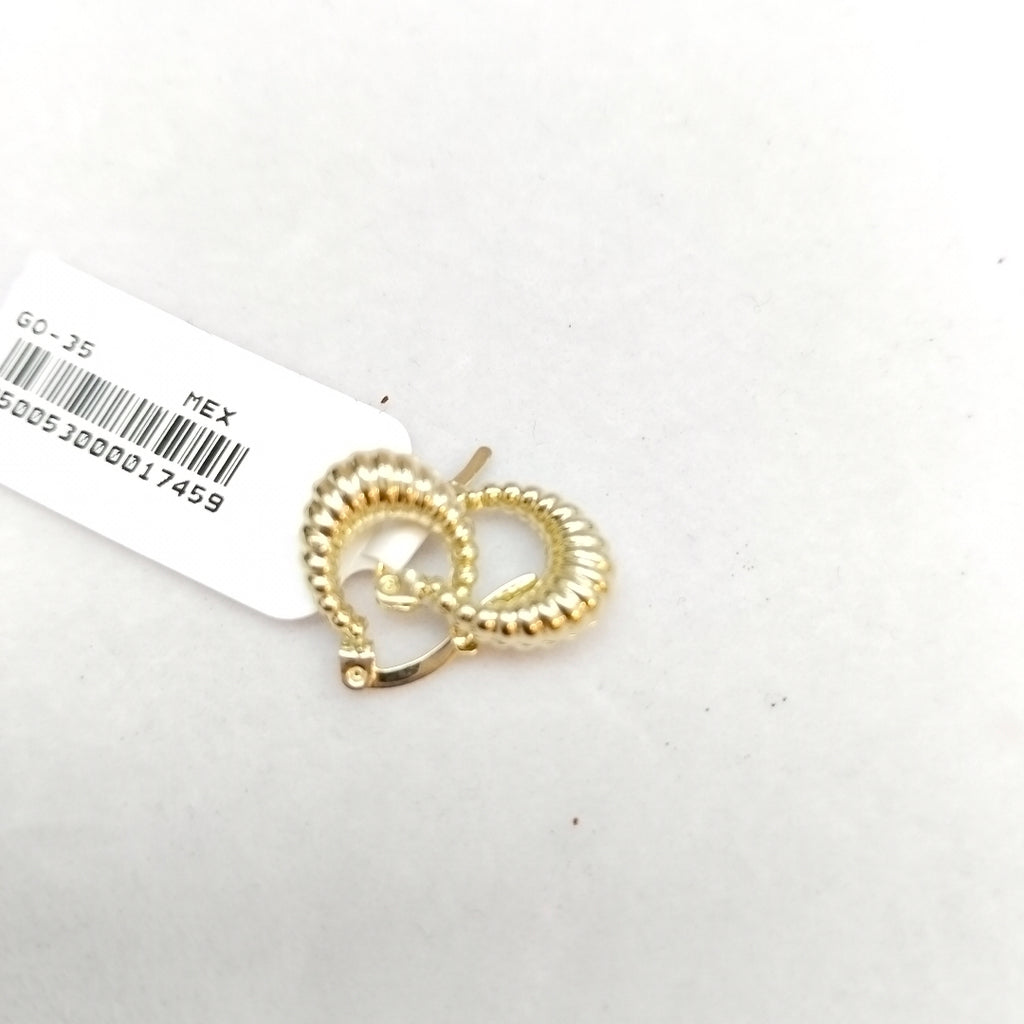 ARETES ARRACADA ESTRIADAS 14K 1.1 GR (NUEVO)