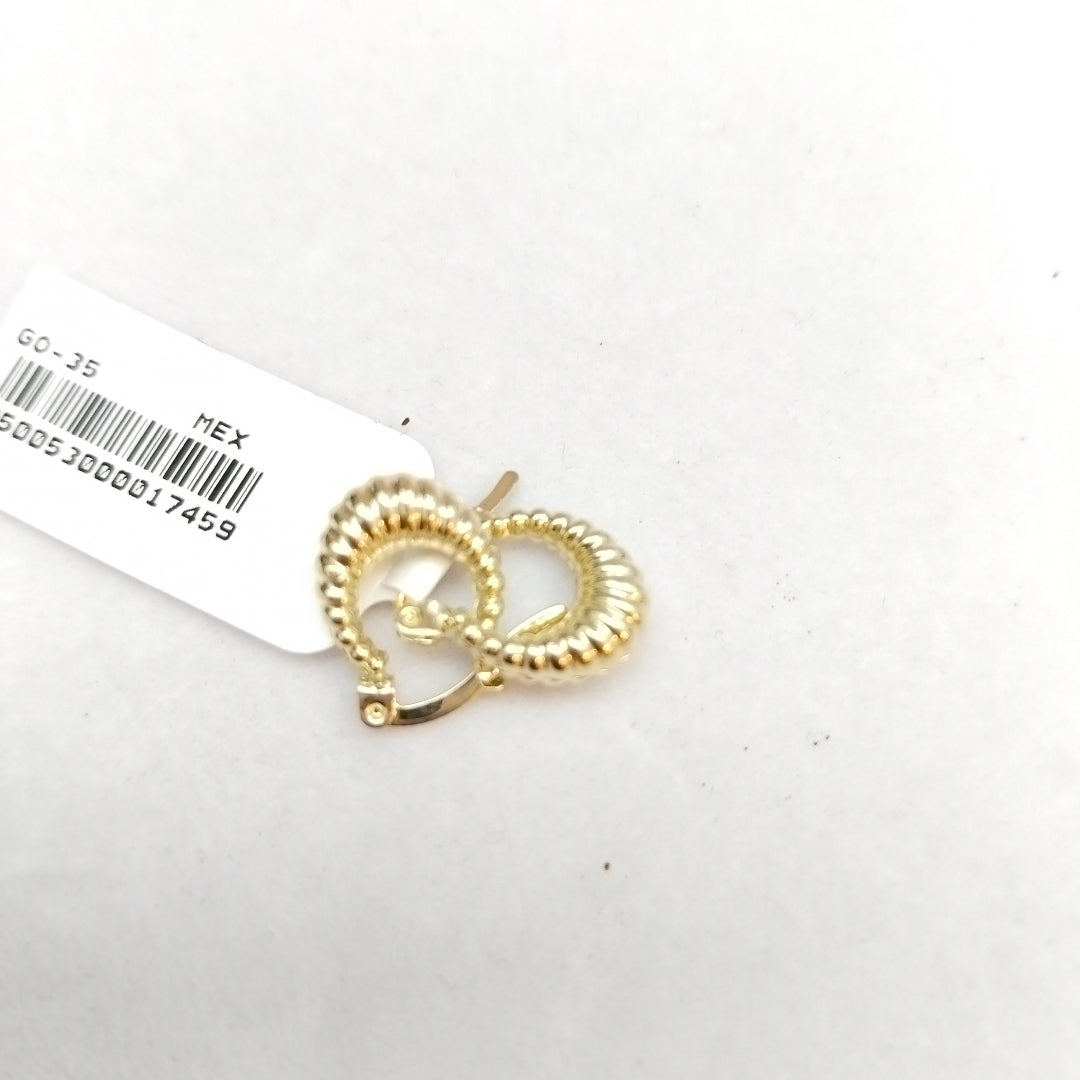 ARETES ARRACADA ESTRIADAS 14K 1.1 GR (NUEVO)