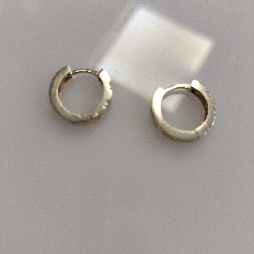 ARETES HUGGIES CON CIRCONIAS 14K 2.2 GR (NUEVO)