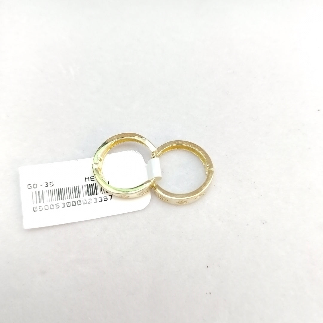 ARETES TEJIDO HUGGIES CON CIRCONIAS 14K 2.9 GR (NUEVO)
