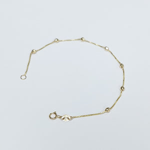 PULSERA ESPECIAL CON BOLITAS 14K 18 CM 1.4 GR (NUEVO)