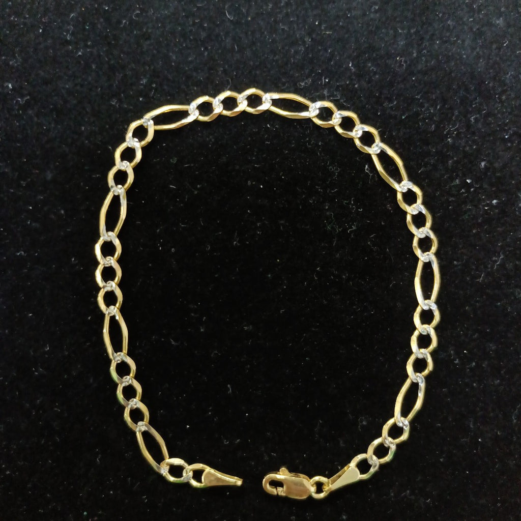 PULSERA 3X1 DIAMANTADA 14K 18 CM 2.7 GR (NUEVO)
