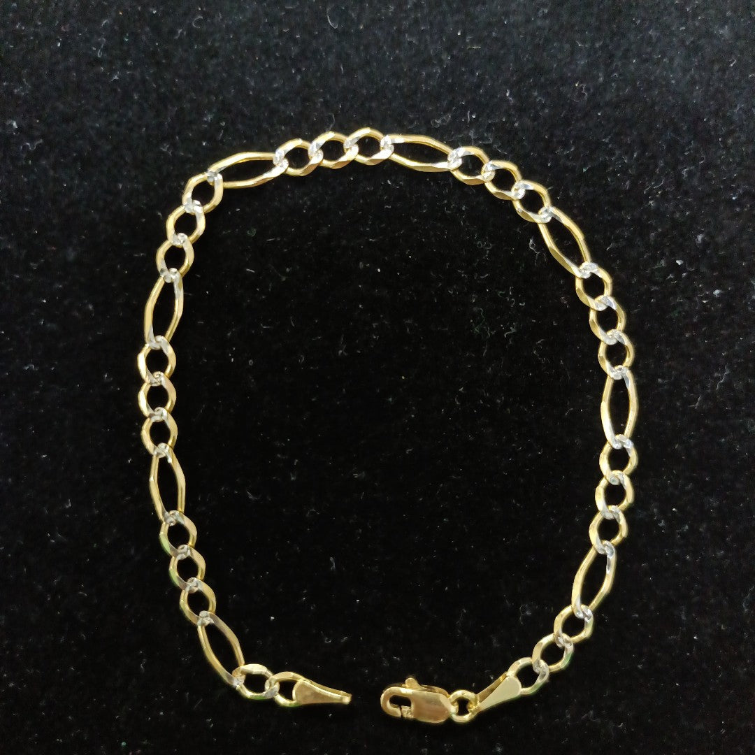 PULSERA 3X1 DIAMANTADA 14K 18 CM 2.7 GR (NUEVO)