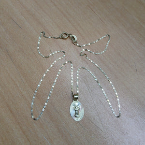 CADENA,MEDALLA RELIGIOSA ORO 10 K 1,10 GRMS (SEMINUEVO)