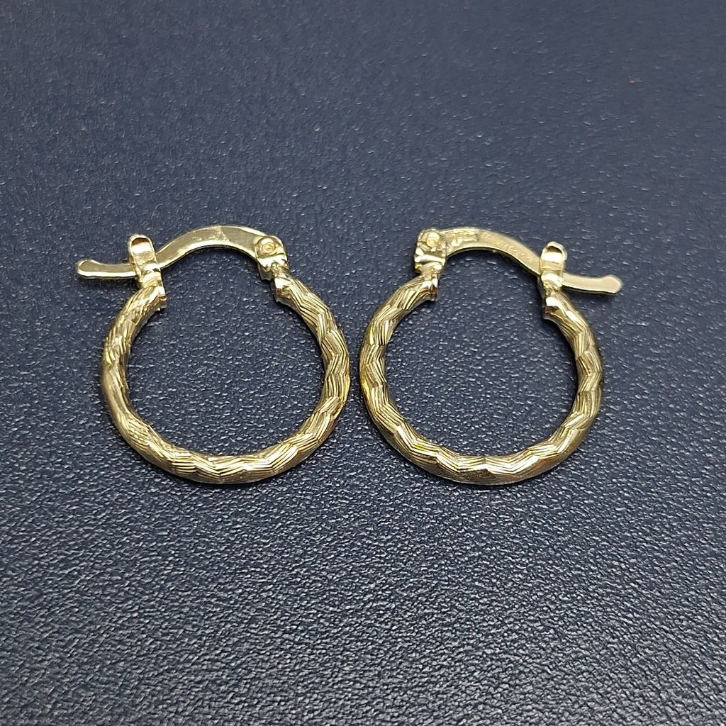 ARETES ARRACADAS TRENZADAS 14K 18 1.6 GR (NUEVO)