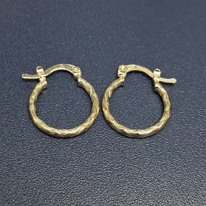 ARETES ARRACADAS TRENZADAS 14K 18 1.6 GR (NUEVO)