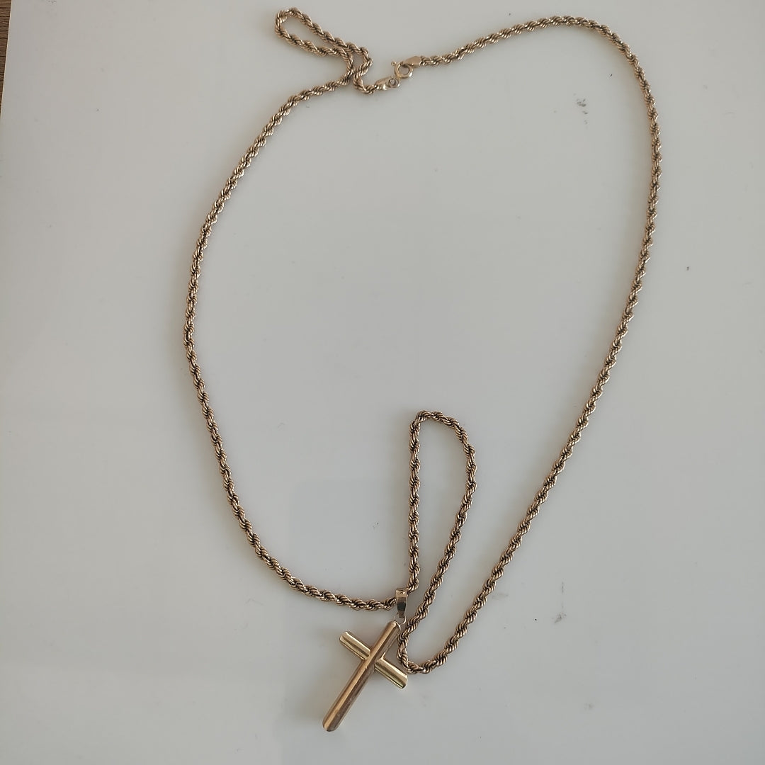 CADENA, CRUCIFIJO ORO 10 K 5.3 GRMS (SEMINUEVO)