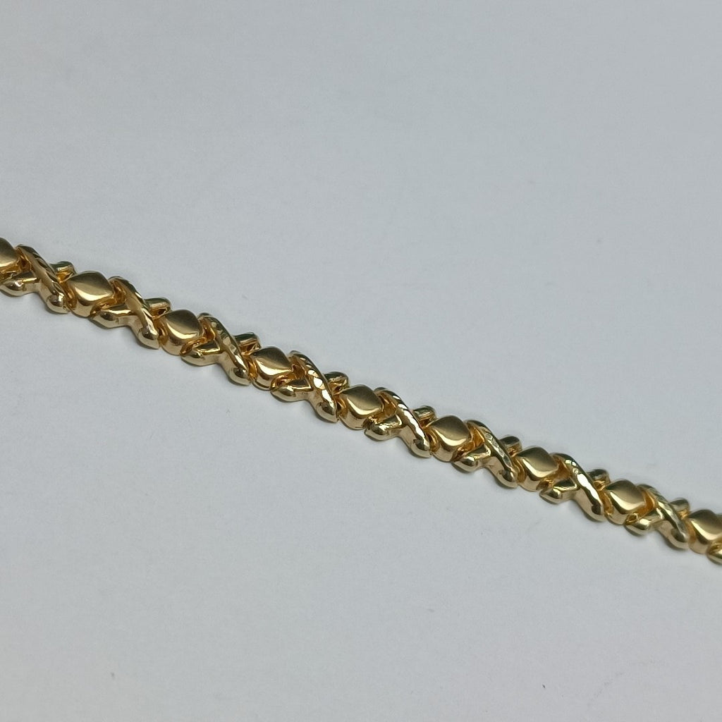 PULSERA ESPECIAL XOXO 14K 18 CM 6.1 GR (NUEVO)