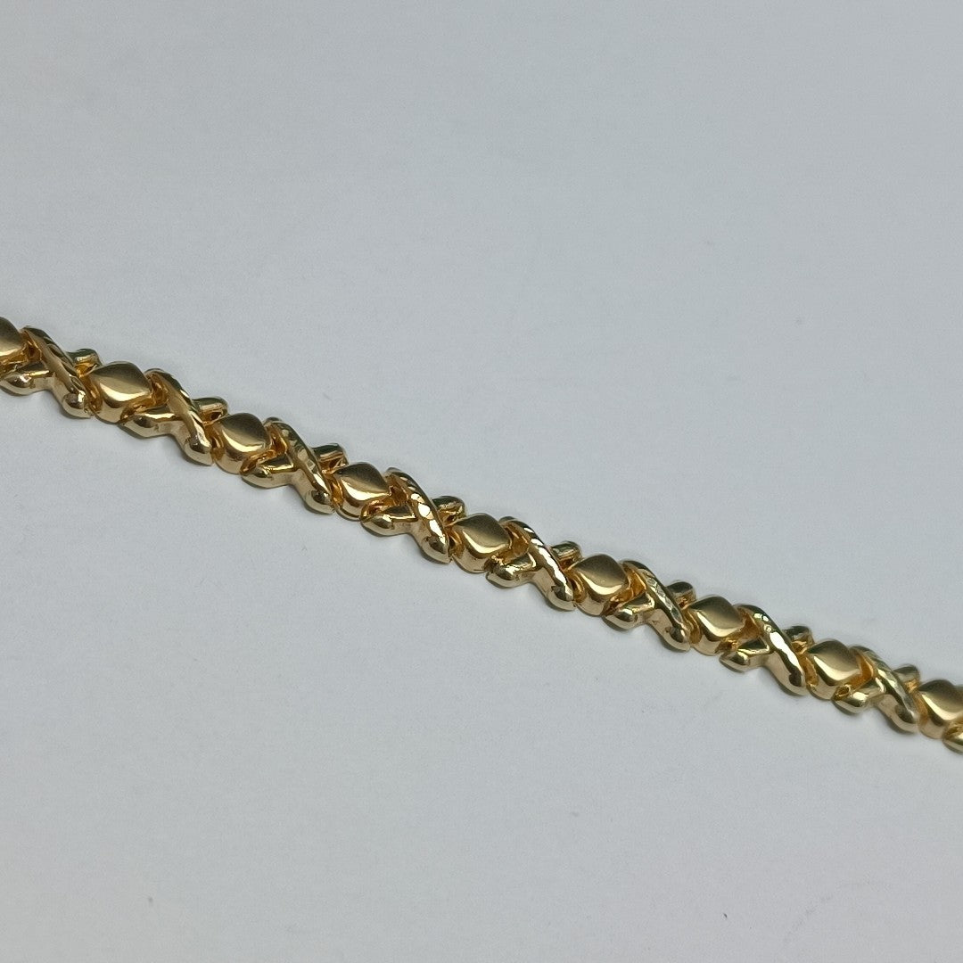 PULSERA ESPECIAL XOXO 14K 18 CM 6.1 GR (NUEVO)