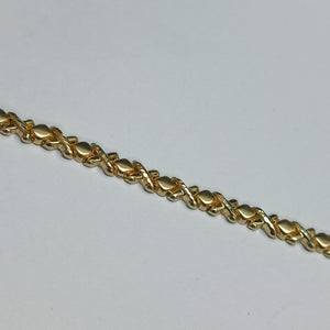 PULSERA ESPECIAL XOXO 14K 18 CM 6.1 GR (NUEVO)