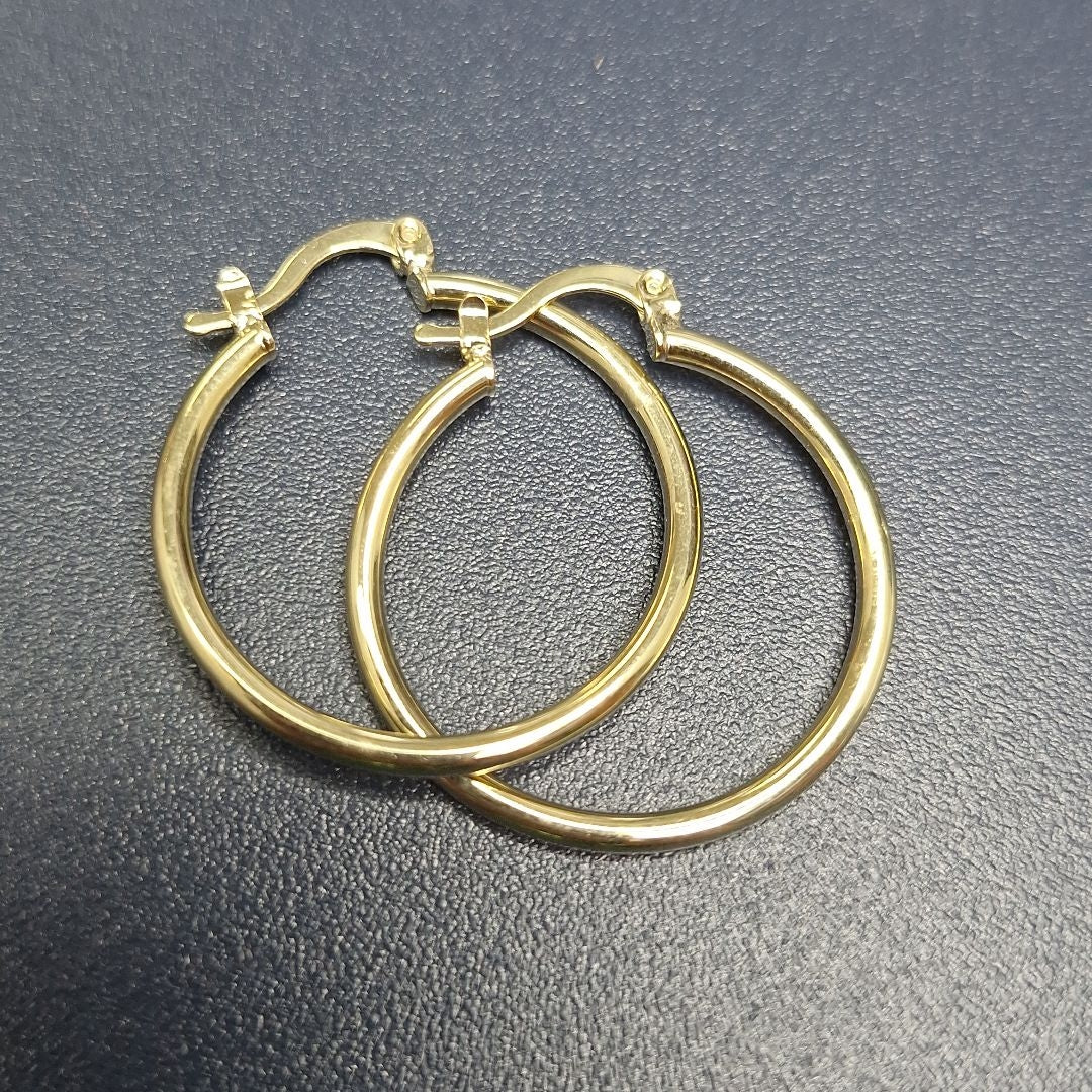ARETES TEJIDO ARRACADAS LISAS 14K 1.6 GR (NUEVO)