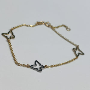 PULSERA ESPECIAL C MARIPOSAS 14K 18 CM 1.7 GR (NUEVO)
