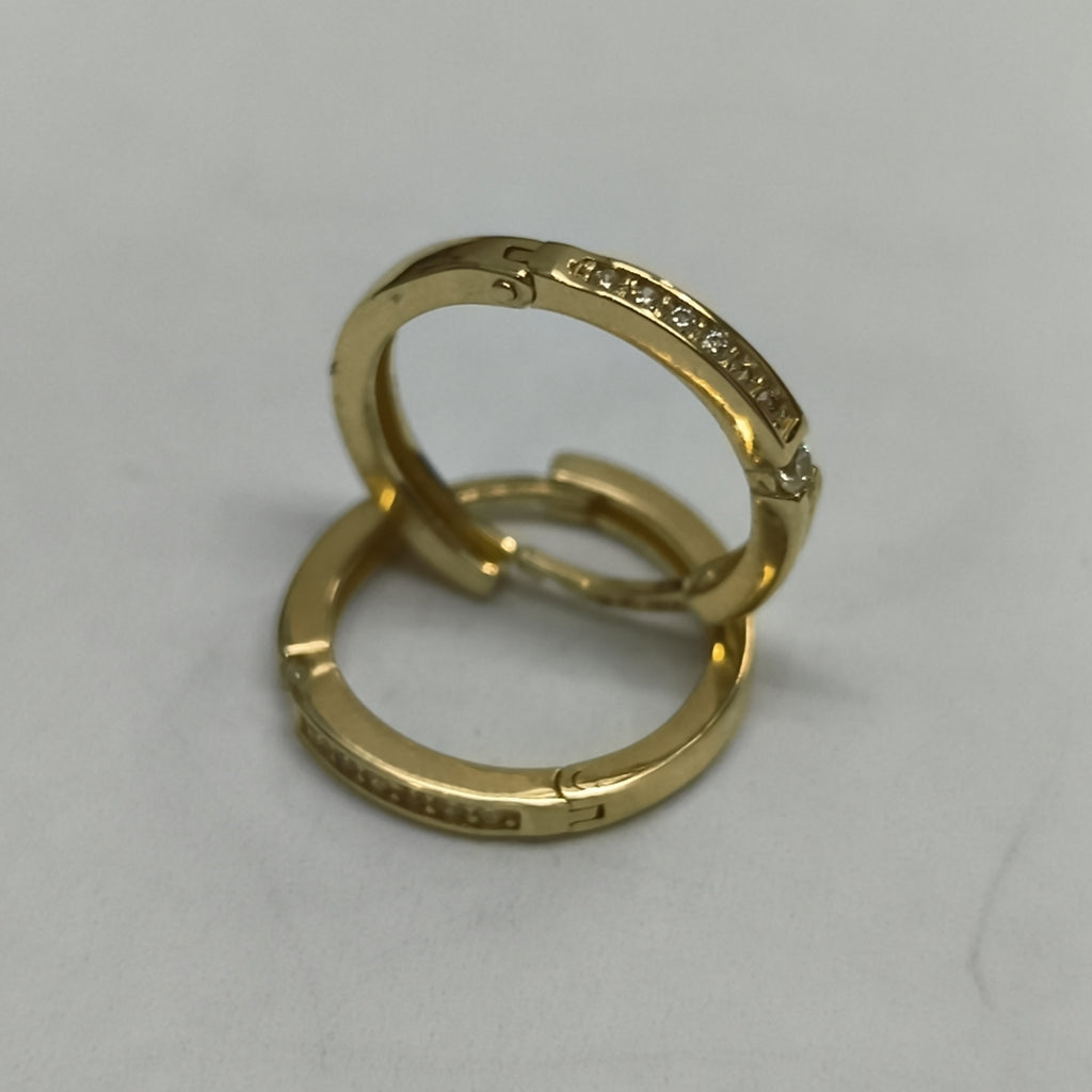 ARETES ARRACADAS C CIRCONIAS 14K 2.2 GR (NUEVO)