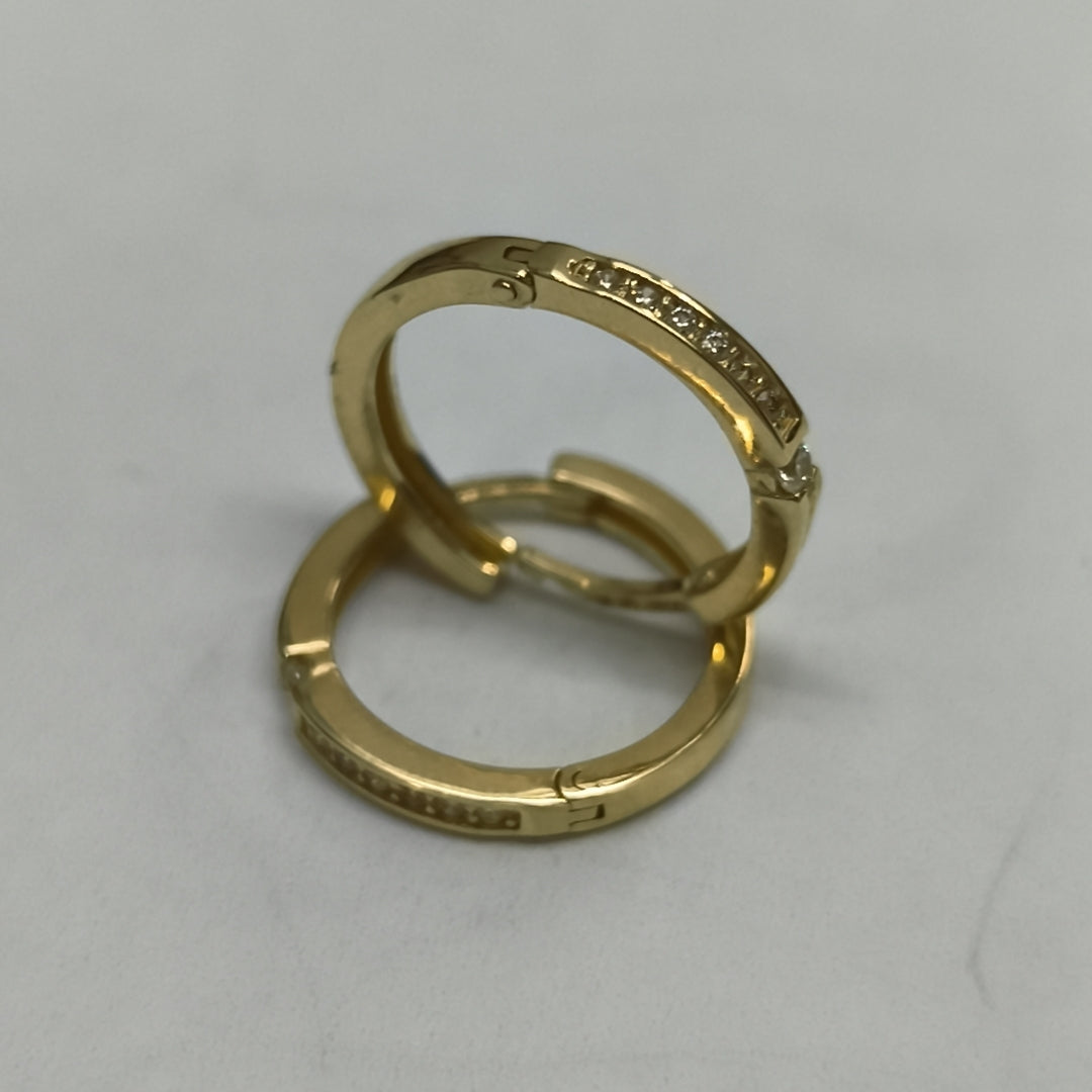 ARETES ARRACADAS C CIRCONIAS 14K 2.2 GR (NUEVO)