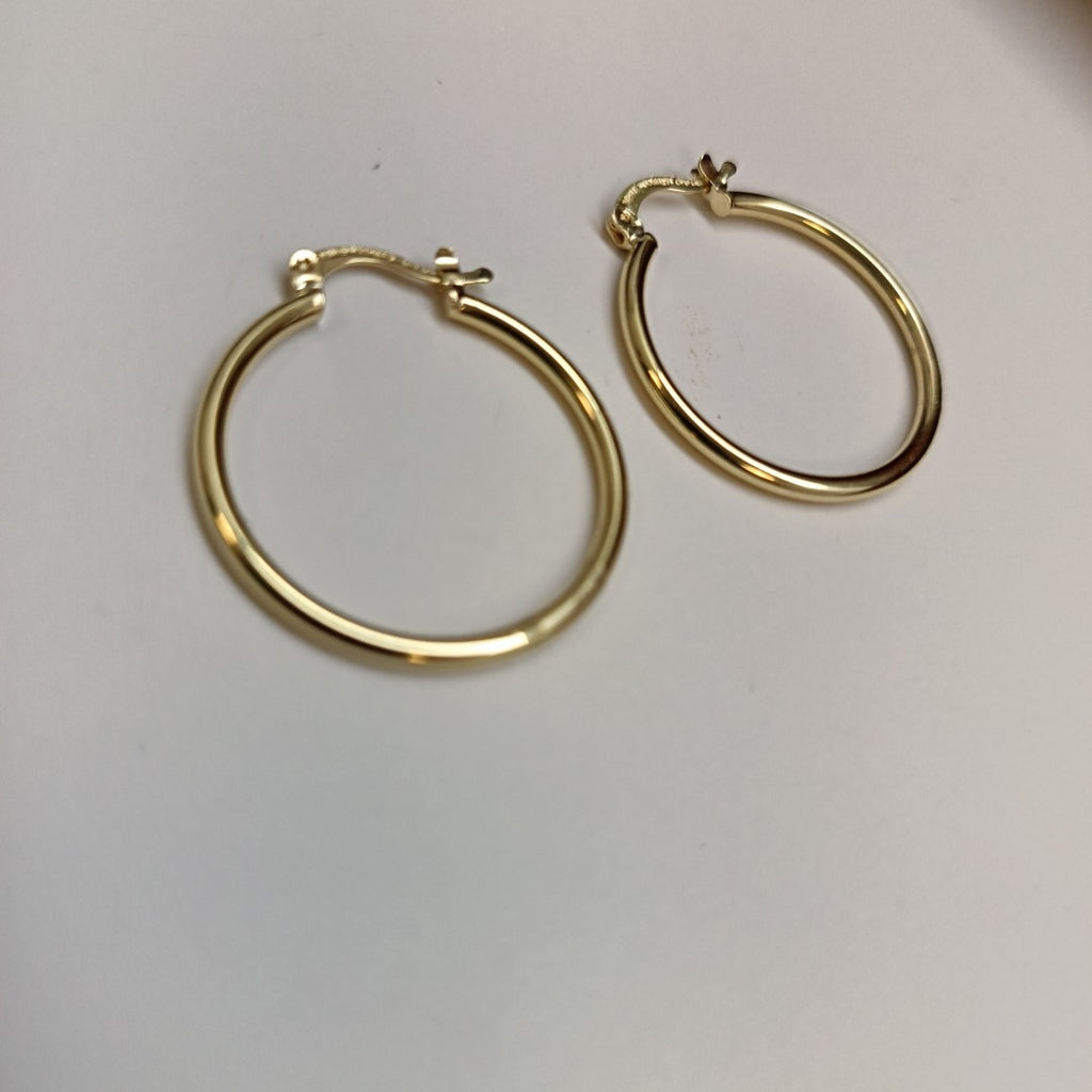 ARETES TEJIDO ARRACADAS LISAS 14K 1.5 GR (NUEVO)