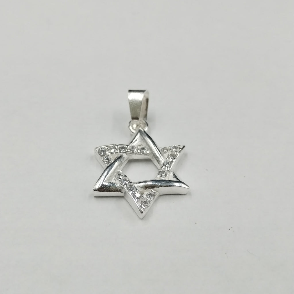DIJE ESTRELLA DE DAVID C/CIRCONIAS PLATA .925 2.7 GR (NUEVO)