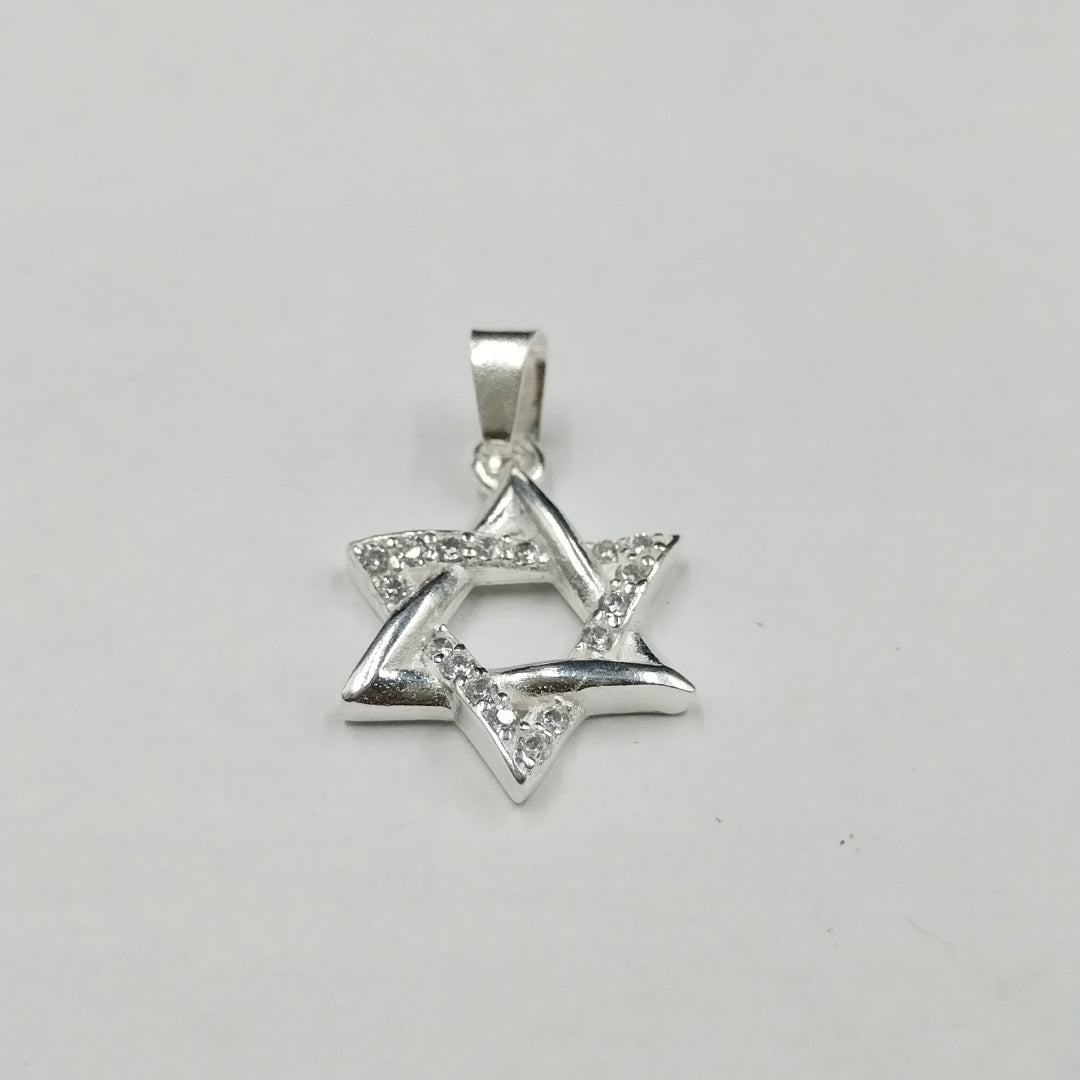 DIJE ESTRELLA DE DAVID C/CIRCONIAS PLATA .925 2.7 GR (NUEVO)